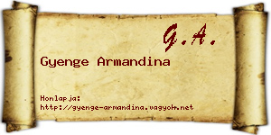 Gyenge Armandina névjegykártya